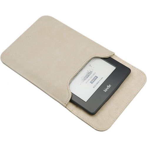  Emoly Leather Kindle Sleeve for Kindle Paperwhite 7 E-Reader - Protective Insert Sleeve Case Cover Bag Fits Kindle Paperwhite 10th Generation 2019 / 9th Generation 2017, Khaki