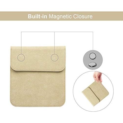  Emoly Leather Kindle Sleeve for Kindle Paperwhite 7 E-Reader - Protective Insert Sleeve Case Cover Bag Fits Kindle Paperwhite 10th Generation 2019 / 9th Generation 2017, Khaki