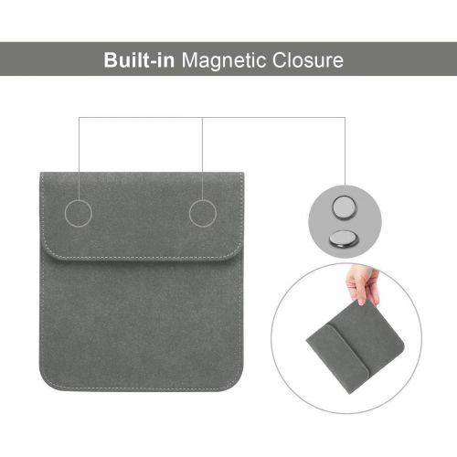  Emoly Leather Kindle Sleeve for Kindle Paperwhite 7 E-Reader - Protective Insert Sleeve Case Cover Bag Fits Kindle Paperwhite 10th Generation 2019 / 9th Generation 2017, Gray