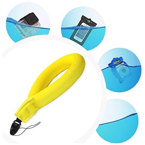  Emoly Waterproof Camera Float, Waterproof Float Strap for Underwater Camera and Waterproof Life Pouch Case for Waterproof Underwater Camera Camcorders Phones (2020,Yellow)