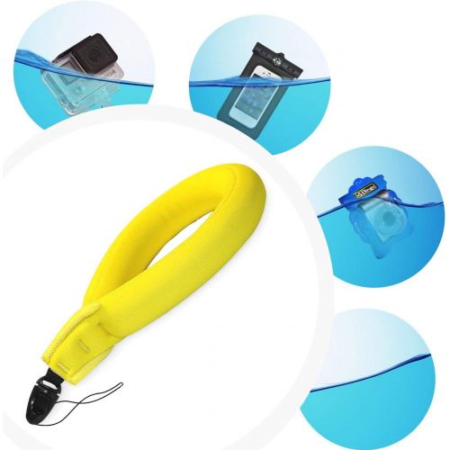  Emoly Waterproof Camera Float, Waterproof Float Strap for Underwater Camera and Waterproof Life Pouch Case for Waterproof Underwater Camera Camcorders Phones (2020,Yellow)