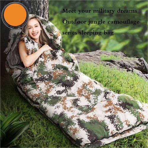  Emonia Adult 4 Season Sleeping Bag Single Outdoor Sports Thick Warm Hiking Camping Mountaineering (Color : B, Size : 2.6kg)