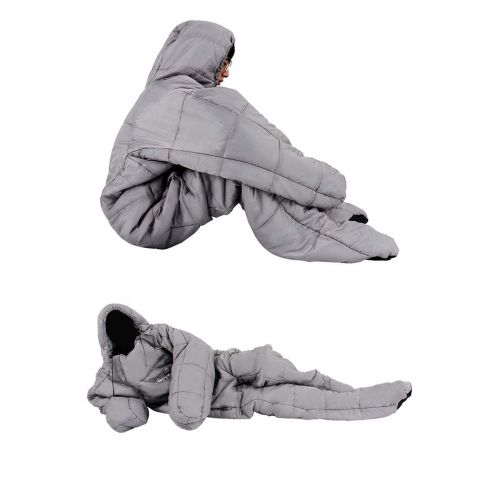  Emonia CATRP Durable, Breathable Sleeping Bag, Wearable Hollow Cotton Winter Single Thick Sleeping Pad Lightweight Portable Outdoor Activities Warm Sleep Sack