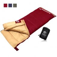 Emonia LIONSTORM DX3 3 Season Lightweight Rectangular Sleeping Bag for Adults, 83 x 33 inch,