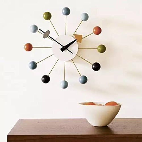  Emorden Furniture Nelson Ball Clock in Multi Color, George Nelson Designed Antique Retro Wall Clock(All Nelson Series Available) (Ball Clock in Multi Color)
