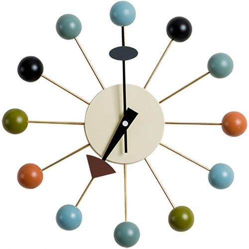  Emorden Furniture Nelson Ball Clock in Multi Color, George Nelson Designed Antique Retro Wall Clock(All Nelson Series Available) (Ball Clock in Multi Color)