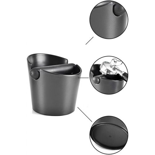  Emoshayoga Coffee Ground Container Coffee Slag Grounds Bucket Durable Large Capacity Coffee Knock Box Premium with Rubber for Coffee Ground for Espresso Machines(Exposure)