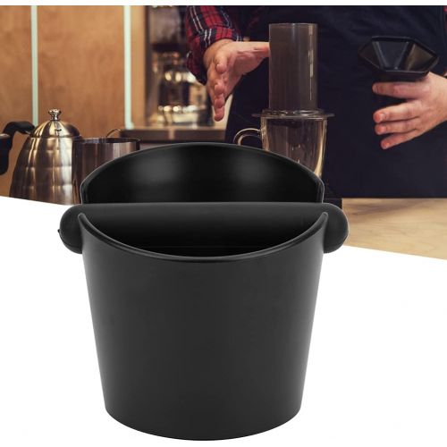  Emoshayoga Coffee Ground Container Coffee Slag Grounds Bucket Durable Large Capacity Coffee Knock Box Premium with Rubber for Coffee Ground for Espresso Machines(Exposure)