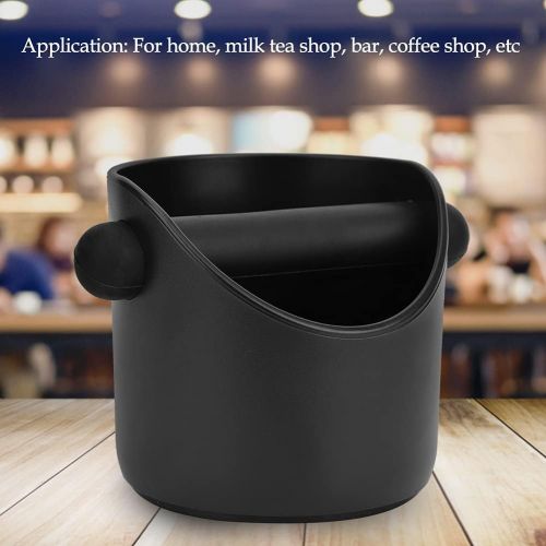  Emoshayoga Detachable Large Capacity Coffee Ground Container Coffee Slag Grounds Bucket with Rubber Anti-Slip Coffee Knock Box for Coffee Ground for Espresso Machines(Straight mouth)