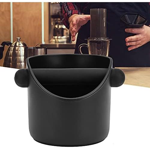  Emoshayoga Coffee Knock Box Large Capacity Detachable Coffee Ground Container Premium Coffee Slag Grounds Bucket for Espresso Machines for Coffee Ground(Straight mouth)