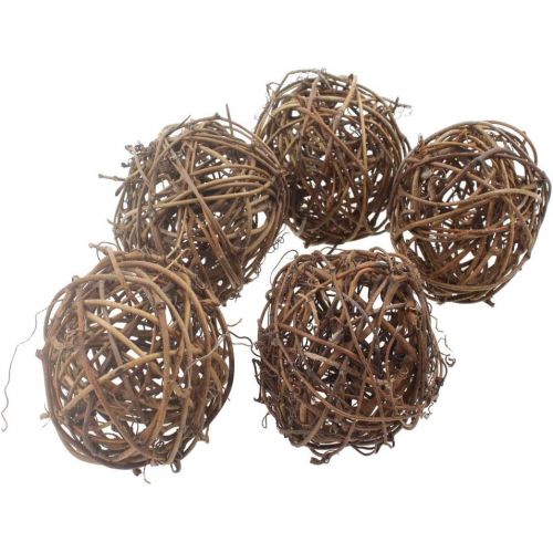  emours Willow Branch Rattan Ball Chew Toys for Small Animals Rabbits Guinea Pigs Chinchillas Pet Rats 5Pcs