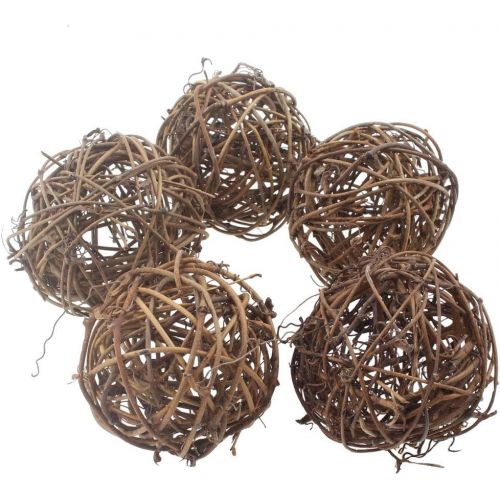  emours Willow Branch Rattan Ball Chew Toys for Small Animals Rabbits Guinea Pigs Chinchillas Pet Rats 5Pcs