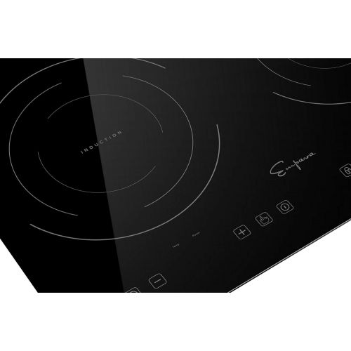  [아마존베스트]Empava IDC12B2 Horizontal Electric Stove Induction Cooktop with 2 Burners in Black Vitro Ceramic Smooth Surface Glass 120V, 12 Inch