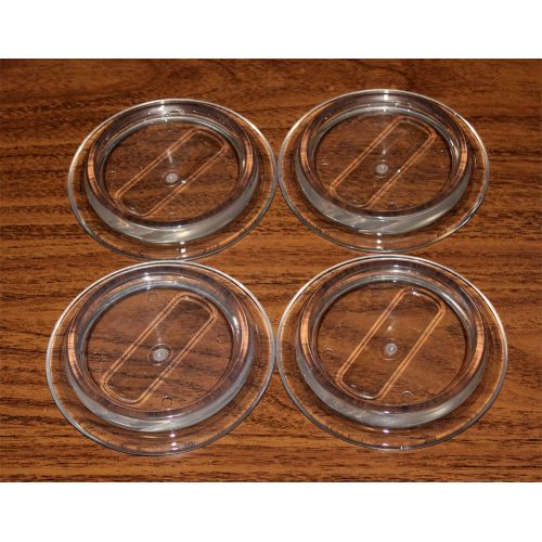  Empire Piano Caster Cups Clear Lucite Set of 4 for Upright Pianos