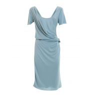 Emporio Armani Light crepe draped sky blue dress
