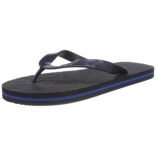  Emporio Armani Herren Designer Flip Flop Slipper, schwarz