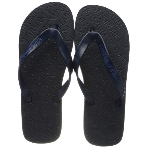  Emporio Armani Herren Designer Flip Flop Slipper, schwarz