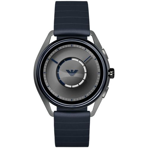  Emporio+Armani Emporio Armani Mens Smartwatch Stainless Steel and Rubber Smart Watch, Color:Blue (Model: ART5008)