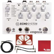 Empress Echosystem Dual Engine Digital Delay Guitar Effects Pedal with Polish Cloth, Pick Card, Patch Cables, and 10 ft Cable