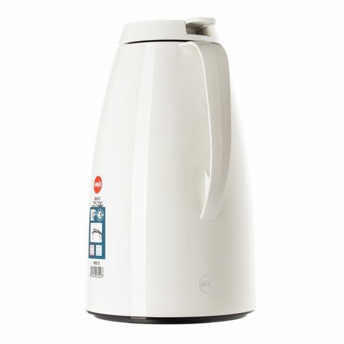  Emsa 505013 Isolierkanne, Thermoskanne, 1,5l Fuellvolumen, Kaffeekanne, Quick Tip Verschluss, Basic in weiss