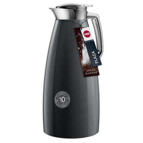  Emsa 514379 Isolierkanne, 1.5 Liter, Aroma Diamond, Quick Tip Verschluss, 100% dicht, Carbon, Plaza