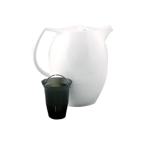  Emsa 503696 Tee-Isolierkanne mit Aroma-Teesieb, 0,6 Liter, 100% dicht, Weiss, Ellipse