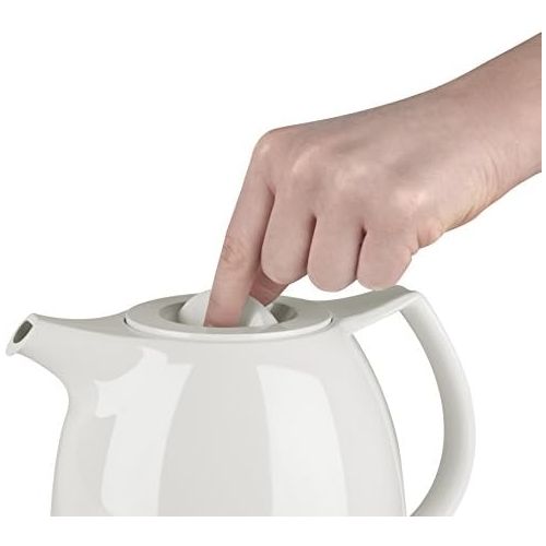  Emsa 503696 Tee-Isolierkanne mit Aroma-Teesieb, 0,6 Liter, 100% dicht, Weiss, Ellipse