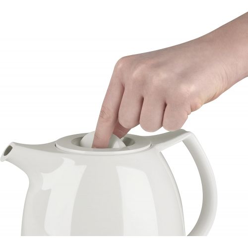  Emsa 503696 Tee-Isolierkanne mit Aroma-Teesieb, 0,6 Liter, 100% dicht, Weiss, Ellipse