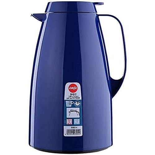  Emsa 505014 Isolierkanne, 1.5 Liter, Quick Tip Verschluss, 100% dicht, Blau, Basic