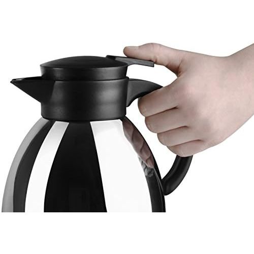  Emsa 628131600 Isolierkanne, 1,3 Liter, Quick Tip Verschluss, Schwarz, Konsul