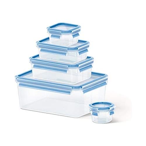  Visit the Emsa Store Emsa 508568 Food Clip & Close, Plastic, Transparent / Blue, assorted sizes, pack of 5 boxes