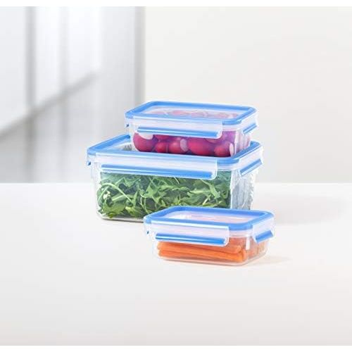  Visit the Emsa Store Emsa 508568 Food Clip & Close, Plastic, Transparent / Blue, assorted sizes, pack of 5 boxes