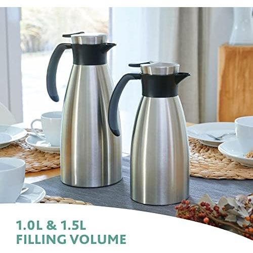  Visit the Emsa Store Emsa 512577 Flask Pitcher Soft Grip Stainless Steel 1 L Blackberry