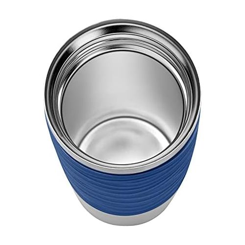  Visit the Emsa Store Emsa N2010900 Travel Mug, Wave Design Vacuum Mug, Stainless Steel Case (18/10), blue, 360ml
