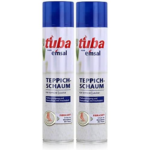  [아마존베스트]2x Emsal Tuba Carpet Foam Fast 600 ml - Deep Cleaning and Fibre Care