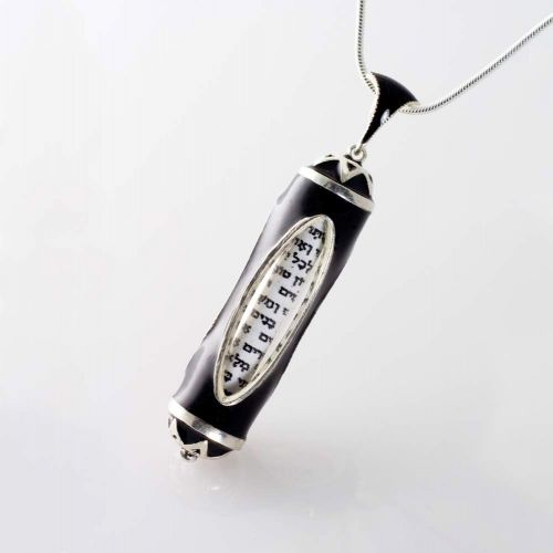  Enamel Jewelry Boutique Judaica Pendant w Healing Prayer Jewish Necklace w Prayer For Health Judaica Necklace Oval Windows Blue Enamel Sterling Silver Jewish Gift