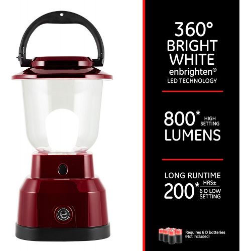  [아마존베스트]Enbrighten LED Lantern Battery Operated, USB Charging, Red Finish, 800 Lumens, 200 Hour Runtime, 3 Light Levels, Ideal for Outdoors, Camping, Hurricane, Storm, Tornado & Emergency,