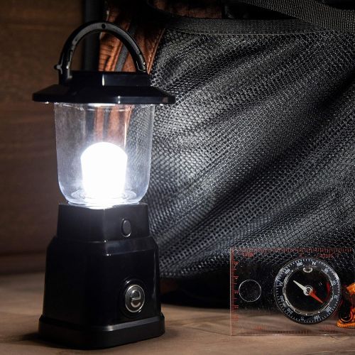  Enbrighten LED Mini Camping Lantern, Battery Powered, 200 Lumens, 40 Hour Runtime, 3 Light Levels, Ideal for Hiking, Outdoors, Emergency, Snow, Hurricane and Storm, Black, 49559