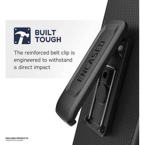 Encased Galaxy S10e Belt Clip Case (2019 DuraClip) Slim Grip Cover w/Holder for Samsung Galaxy S10 E (Black)