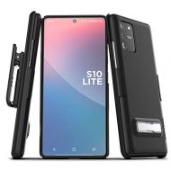 Encased Samsung Galaxy S10 Lite Belt Case with Kickstand (Slimline) Ultra Thin Cover with Holster Clip - Black