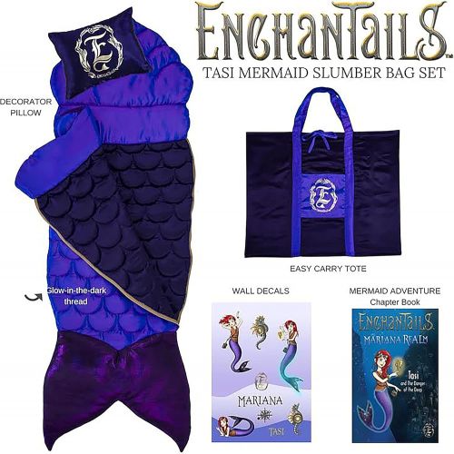  [아마존베스트]Enchantails - Mermaid Tail Sleeping Bag (Purple) - Includes: Bag, Pillow, & Case