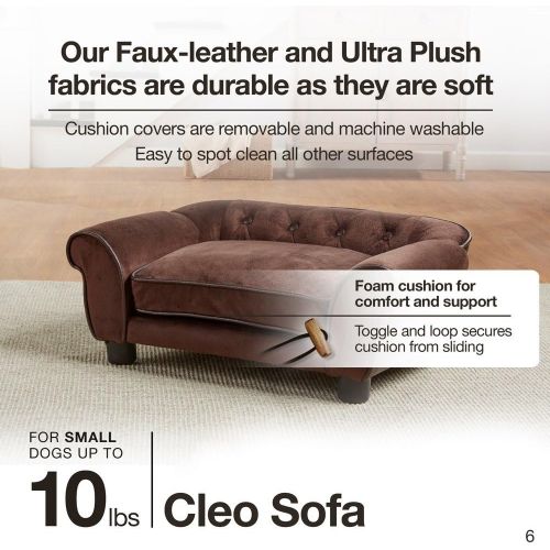  Enchanted Home Pet Brown Ultra Plush Cleo Pet Sofa