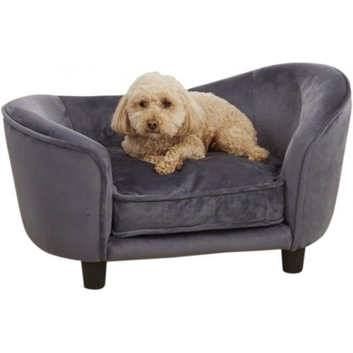  Enchanted Home Pet Dark Grey Ultra Plush Snuggle Pet Sofa