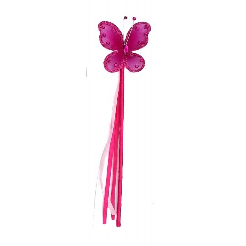  Enchantly Girls Hot Pink Fairy Costume with Butterfly Wings, Wand, Tutu & Halo