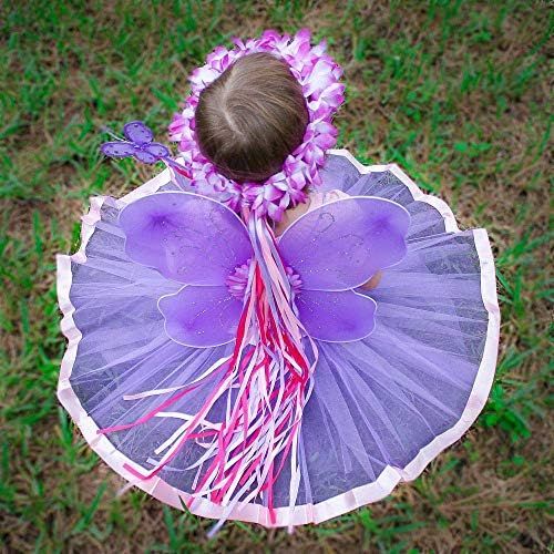  Enchantly Fairy Costume - Fairy Wings for Girls - Butterfly Costume for Girls - 4 Piece Set