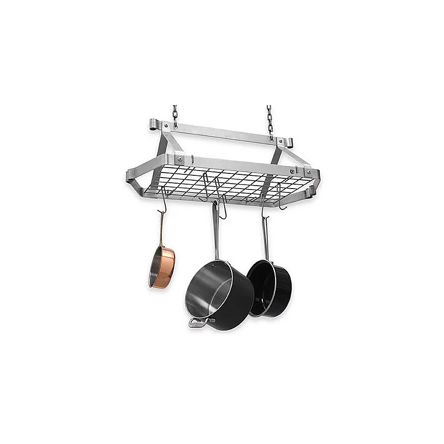 Enclume Decor Retro Stainless Steel Rectangular Pot Rack