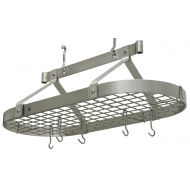 Enclume Premier 3-Foot Oval Ceiling Pot Rack, Stainless Steel