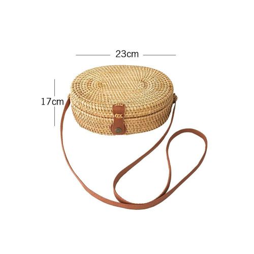  Encounter Y Handmade Oval Rattan Woven Bag Fashion Messenger Bags Vacation Travel Beach Bags Natural Rattan Bamboo Handbag For Women