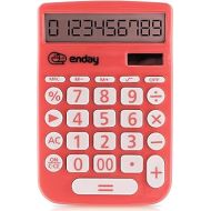 Calculator for Students Red, Basic Calculator 12 Digits Solar Powered Calculators Large Display Office Desktop Calculator Four Function Handheld Desk Calculator Perfect for Office & School-by Enday