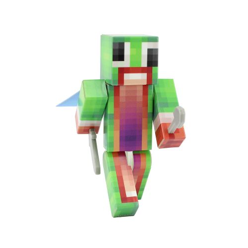  EnderToys Green Big Mouth Guy Action Figure Toy, 4 Inch Custom Series Figurines [Not an Official Minecraft Product]